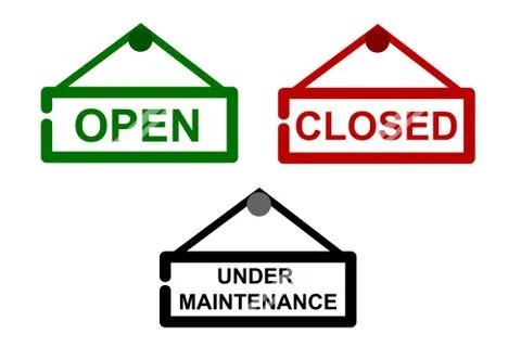 Vector Icon Store Plank, Open and Close, isolated on white Stock Illustration