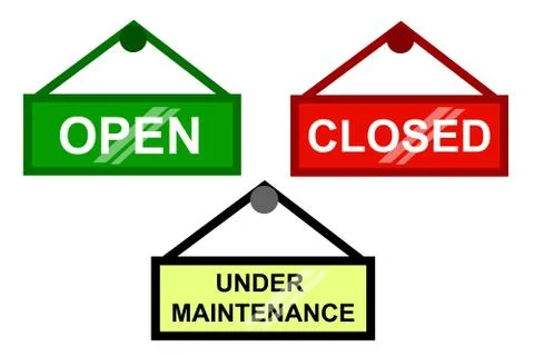 Vector Icon Store Plank, Open and Close, isolated on white Stock Illustration