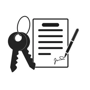 Vector Icon Style Illuetration Icon of Contract Sogning and Buying a Property Stock Illustration