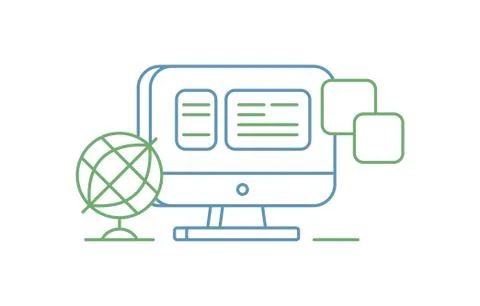 Vector Icon Style Illustration of Cloud Computing Technology, Hosting, Cloud イラスト素材