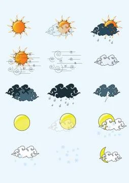 Vector icon sun cloud weather illustrator concept Illustrazione stock