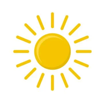 Vector icon of sun on white, stock vector illustration Stock Illustration