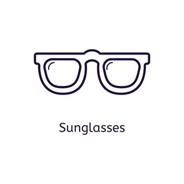 Vector icon of Sunglasses on a white background. Illustrazione stock