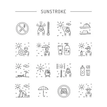 Vector icon sunstrocke Stock Illustration