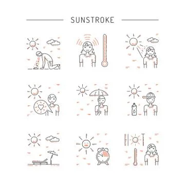 Vector icon sunstrocke Illustrazione stock