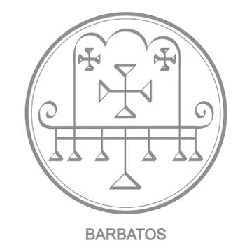 Vector icon with symbol of demon Barbatos Stock Illustration