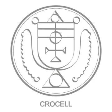 Vector icon with symbol of demon Crocell Stock Illustration