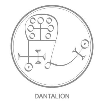 Vector icon with symbol of demon Dantalion Stock Illustration