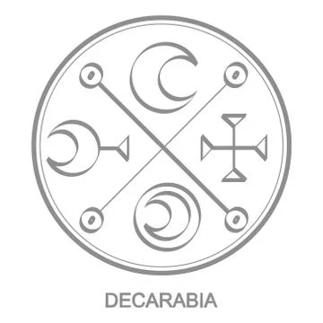 Vector icon with symbol of demon Decarabia Stock Illustration