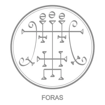 Vector icon with symbol of demon Foras Stock Illustration