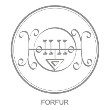 Vector icon with symbol of demon Forfur Stock Illustration