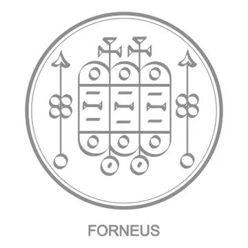 Vector icon with symbol of demon Forneus Stock Illustration