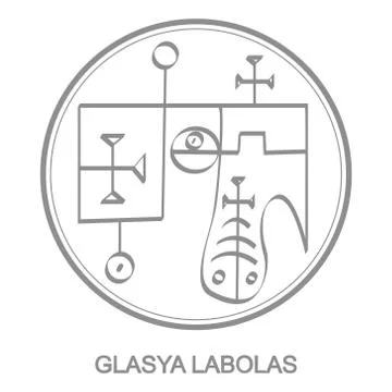 Vector icon with symbol of demon Glasya Labolas Stock Illustration