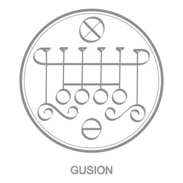 Vector icon with symbol of demon Gusion Stock Illustration