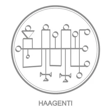 Vector icon with symbol of demon Haagenti Stock Illustration