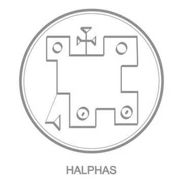 Vector icon with symbol of demon Halphas Stock Illustration
