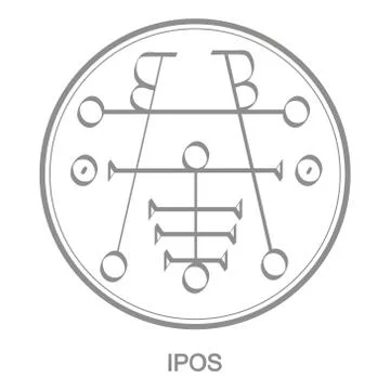 Vector icon with symbol of demon Ipos Stock Illustration