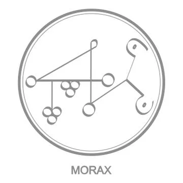 Vector icon with symbol of demon Morax Stock Illustration