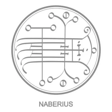Vector icon with symbol of demon Naberius Stock Illustration