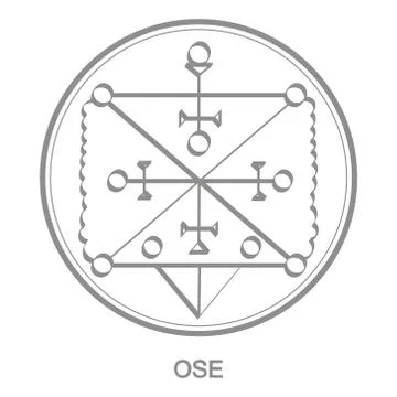 Vector icon with symbol of demon Ose Stock Illustration