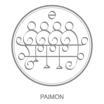 Vector icon with symbol of demon Paimon Stock Illustration