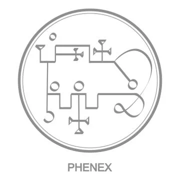 Vector icon with symbol of demon Phenex Stock Illustration