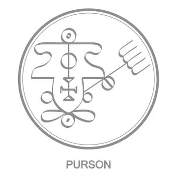 Vector icon with symbol of demon Purson Stock Illustration