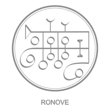 Vector icon with symbol of demon Ronove Stock Illustration