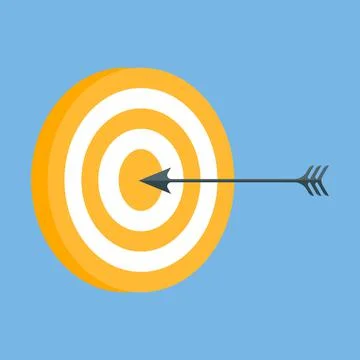 Vector icon of a target with an arrow. Stock Illustration