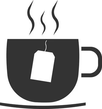Vector icon of a tea cup with a tea bag. Stock Illustration