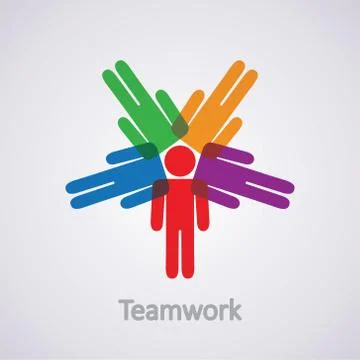 Vector icon of teamwork concept Stock Illustration