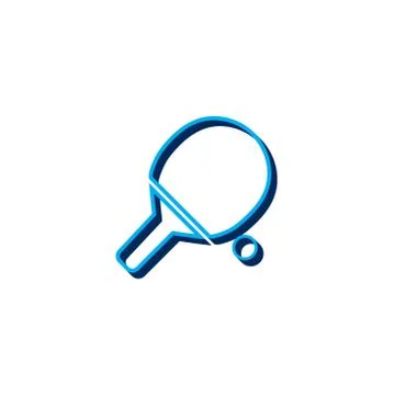Vector icon tennis racket isometric. 3d sign isolated on white background. Stock Illustration