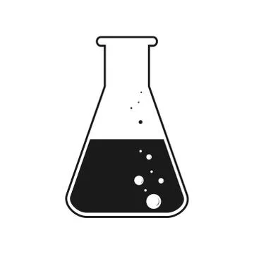 Vector icon. Test tube with liquid. Vector stock illustration isolated on whi Stock Illustration