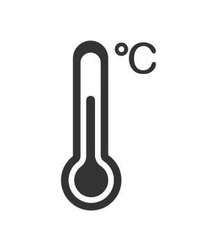 Vector icon of the thermometer with the temperature in Celsius. Temperature s Stock Illustration