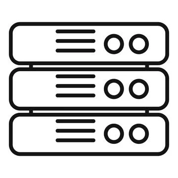 Vector icon of three tiered network servers, isolated on white background Stock Illustration
