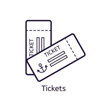Vector icon of tickets on a white background. Stockillustratie