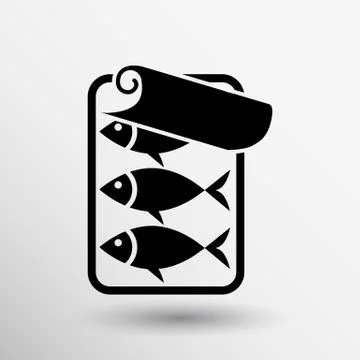 Vector icon for tin fish can with ring pull Stock Illustration