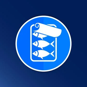 Vector icon for tin fish can with ring pull Stock Illustration