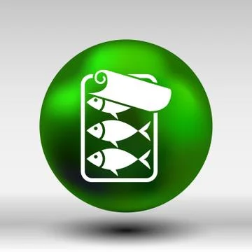 Vector icon for tin fish can with ring pull Stock Illustration