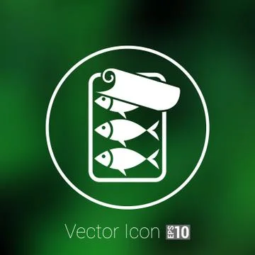 Vector icon for tin fish can with ring pull 스톡 일러스트