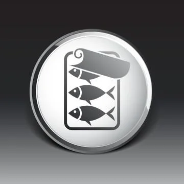 Vector icon for tin fish can with ring pull Stock Illustration