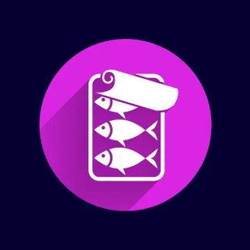 Vector icon for tin fish can with ring pull Stock Illustration