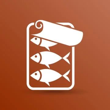 Vector icon for tin fish can with ring pull Stock Illustration