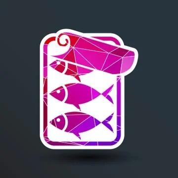 Vector icon for tin fish can with ring pull イラスト素材