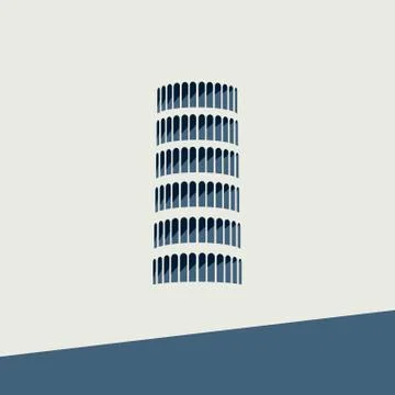 Vector Icon of the Tower of Pisa in flat design Stock Illustration