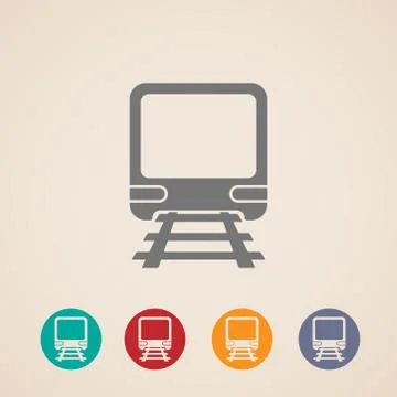 Vector icon of train. metro, underground or subway train. rapid  transit sign. Stock Illustration