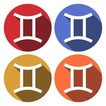 Vector icon of Twins with long shadow effect Stock Illustration