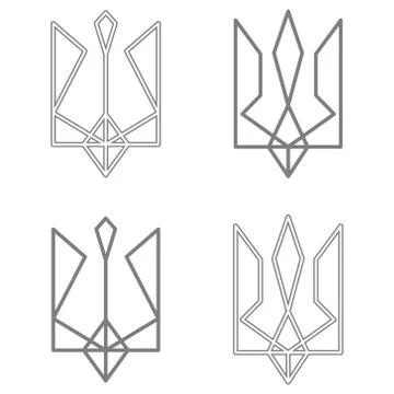 Vector icon with Ukrainian trident Stock Illustration