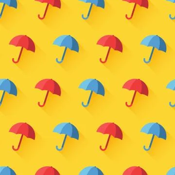 Vector icon of umbrella on yellow background Stock Illustration