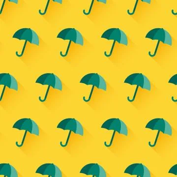 Vector icon of umbrella on yellow background Stock Illustration